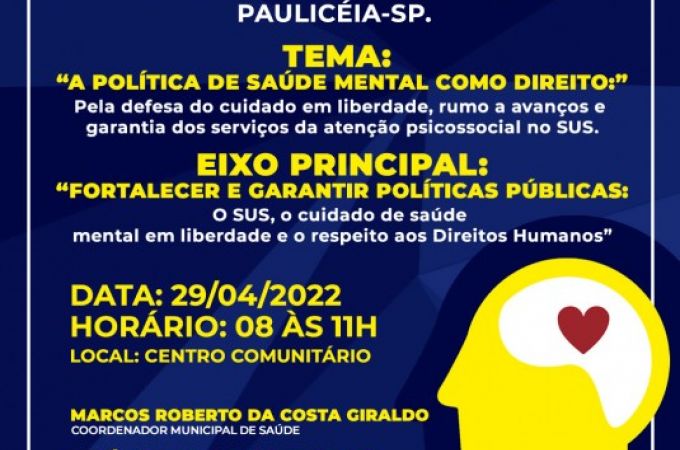 I PLENÃ�RIA MUNICIPAL DE SAÃšDE MENTAL