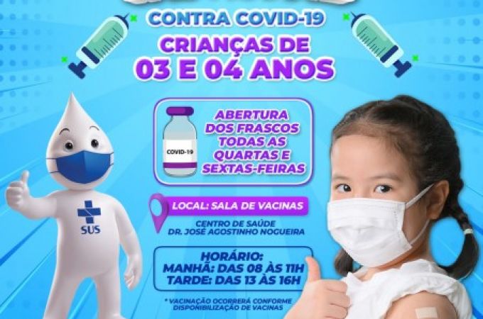 VACINAÃ‡ÃƒO INFANTIL DE CRIANÃ‡AS COM 03 E 04 ANOS CONTRA COVID-19