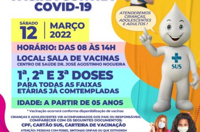 MUTIRÃƒO VACINA COVID-19 - SÃ�BADO 12/03/2022