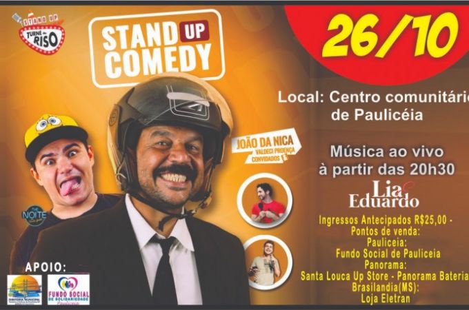Prefeitura realiza primeiro Stand Up Comedy solidÃ¡rio em Pauliceia 